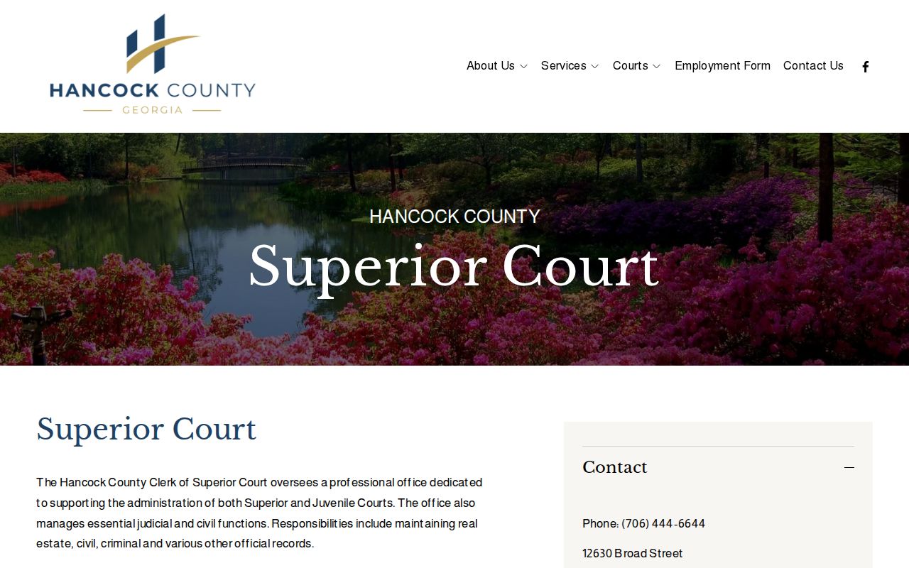 Hancock County outstanding warrant records Superior Court clerk page